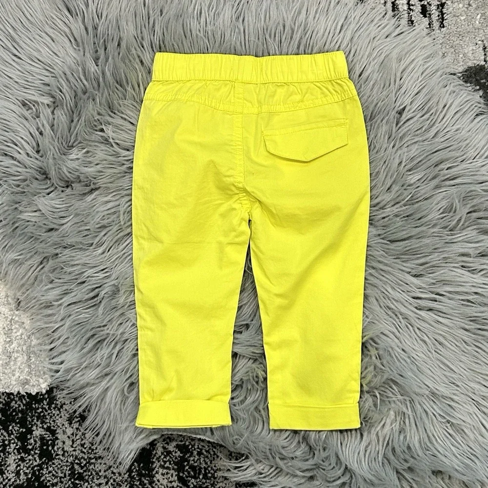 FRENCHIE‎ Mini Couture Neon Yellow Elastic Waist Pant Size 6 Month NWT